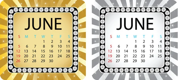 Kalenderblatt Juni — Stockvektor