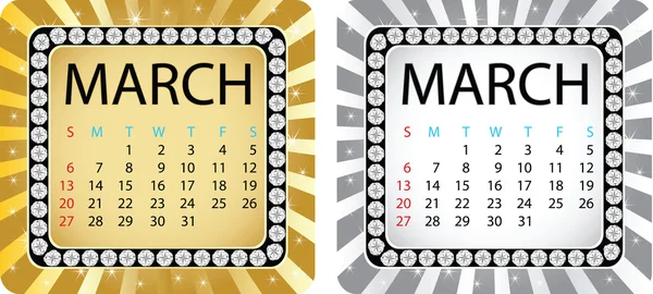 Calendar march — Stock Vector