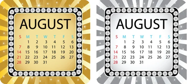 Kalenderblatt August — Stockvektor