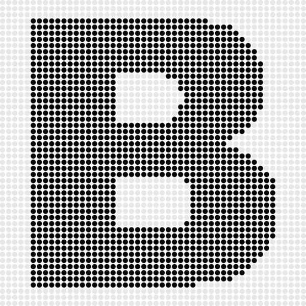 Letter b dots pattern — Stock Vector