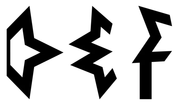 ตัวอักษรนามธรรม d, e, f , — ภาพเวกเตอร์สต็อก