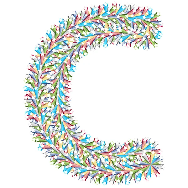Πολύχρωμο γράμμα c από αστέρια — Διανυσματικό Αρχείο