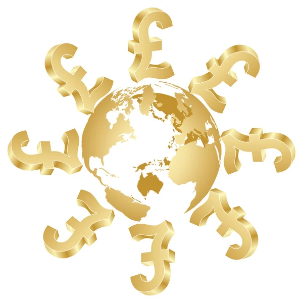 Symbol Lira na świecie — Wektor stockowy