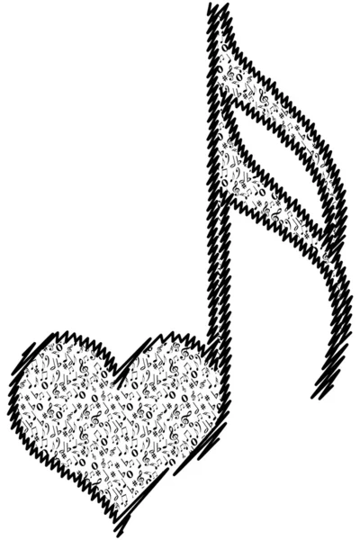 Llave de amor musical — Archivo Imágenes Vectoriales
