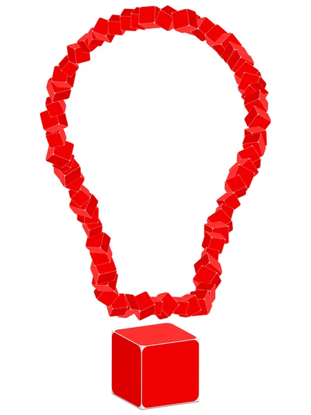 Lâmpada feita de caixas vermelhas —  Vetores de Stock