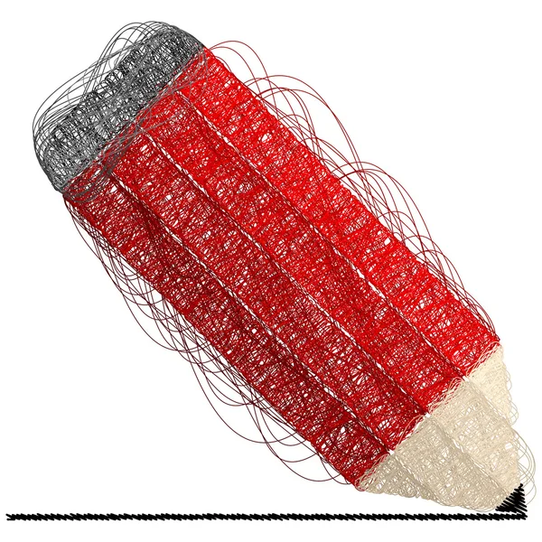 Crayon rouge composé de lignes — Image vectorielle