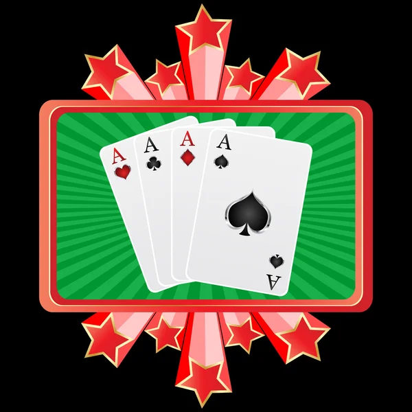 Poker banner aces — Stock Vector