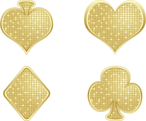 Elemento de poker dourado — Vetor de Stock
