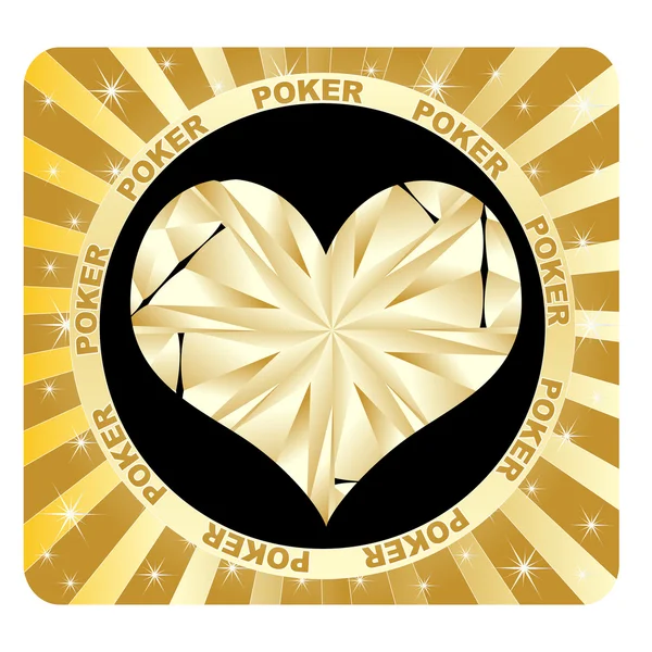 Poker öğeleri kalp — Stok Vektör