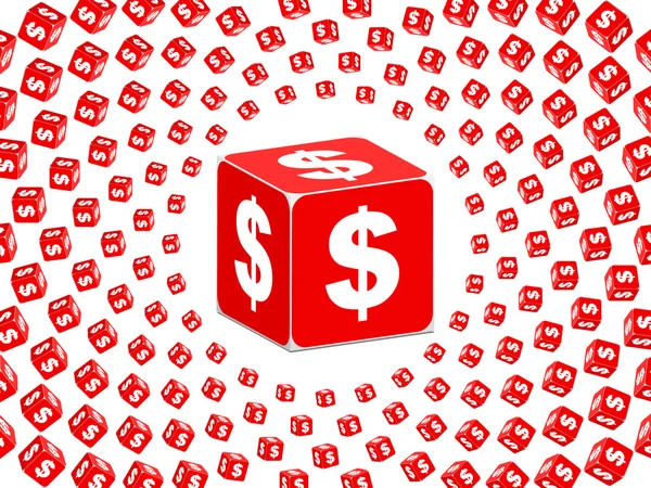 Schachteln mit Dollarzeichen drauf — Stockvektor