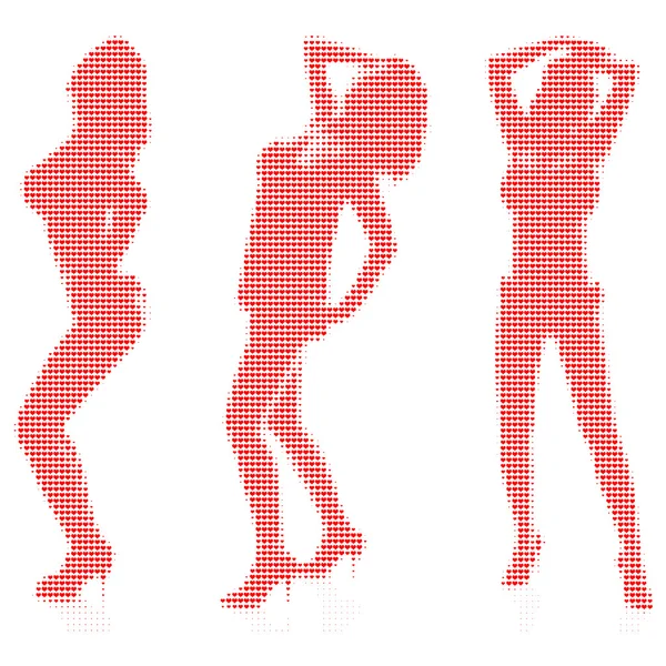 Sexy woman silhouettes — Stock Vector