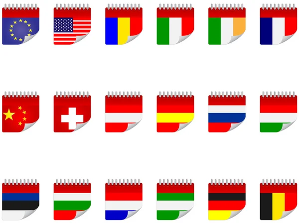 Наклейки с флагами — стоковый вектор