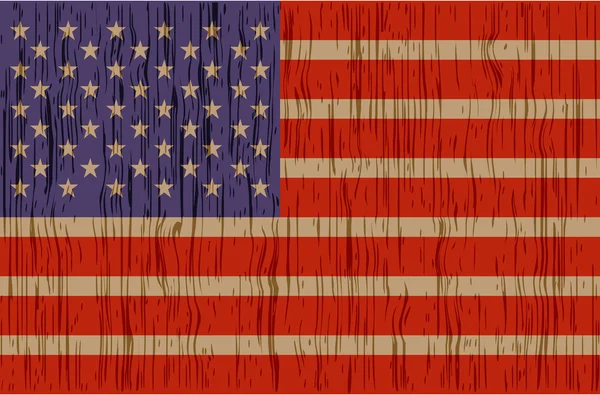 American flag wooden texture — Stock Vector