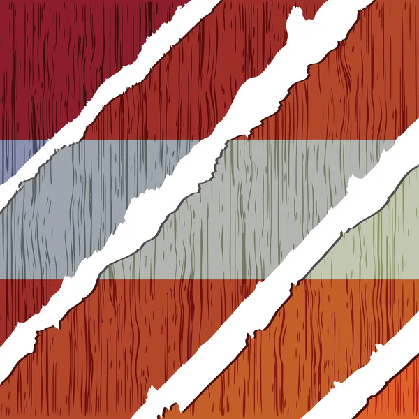 Bandera austriaca textura de madera — Vector de stock