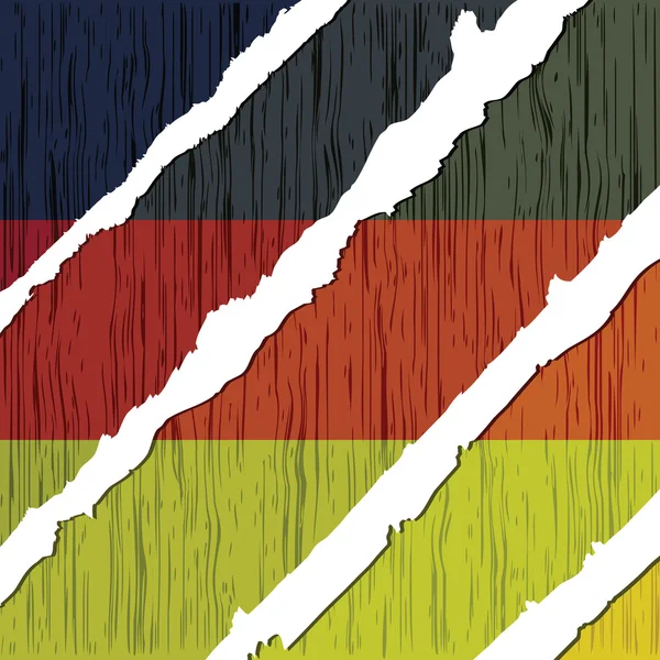 Bandera alemana textura de madera — Vector de stock