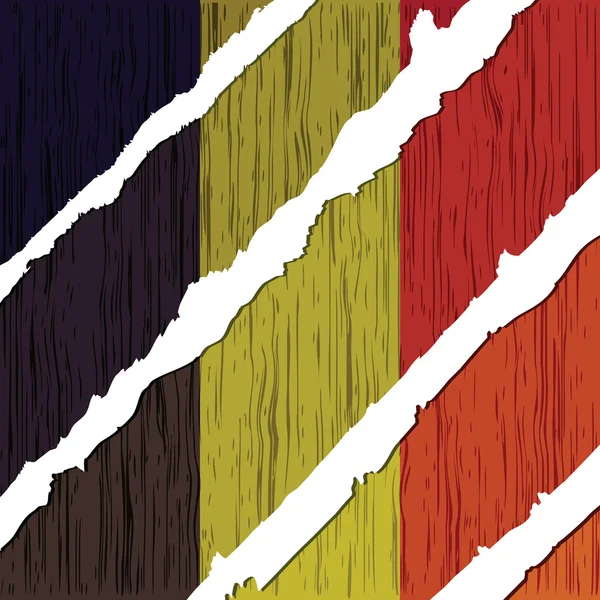 Bandera de Bélgica textura de madera — Vector de stock