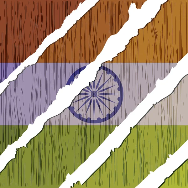 Ινδική σημαία ξύλινα υφή — Διανυσματικό Αρχείο
