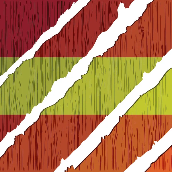 Espanha bandeira textura de madeira — Vetor de Stock