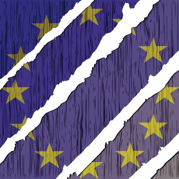 Europeiska flaggan trä textur — Stock vektor