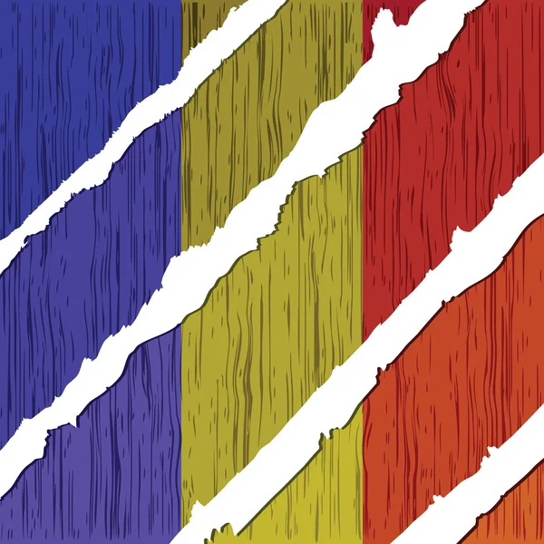 Romanian flag wooden texture — Stock Vector