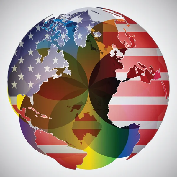 Boule drapeau américain — Image vectorielle