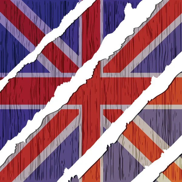 Bandeira Uk textura de madeira —  Vetores de Stock