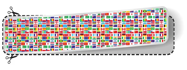 Bandeira com bandeiras do mundo —  Vetores de Stock