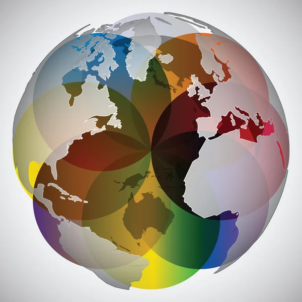 Mundo colorido globo —  Vetores de Stock
