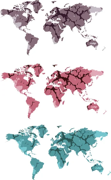 Mappa del mondo pietra texture — Vettoriale Stock