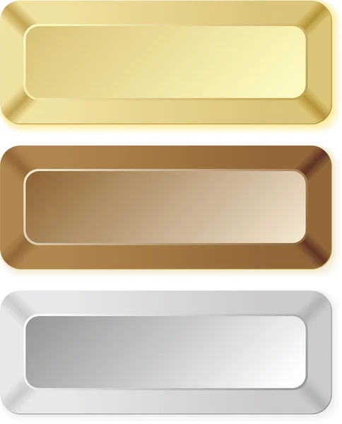 Golden, silver and bronze bars — Stock Vector