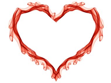 Heart made of smoke clipart