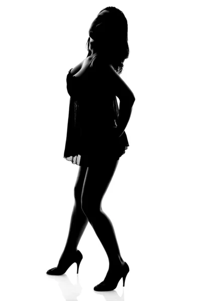 Silhouette donna sexy — Foto Stock