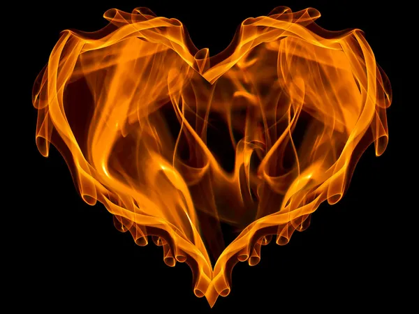 Herz in Flammen — Stockfoto