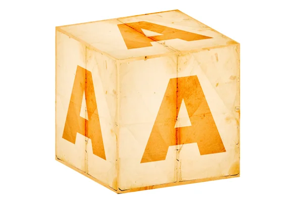 Mektup üzerine beyaz izole üzerinde eski bir kutu — Stok fotoğraf