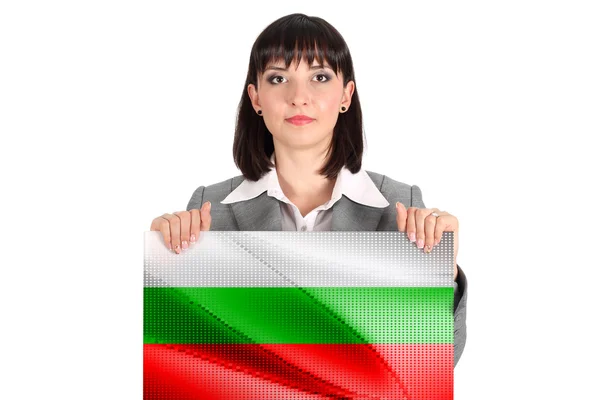 保加利亚国旗与商界女强人 — 图库照片