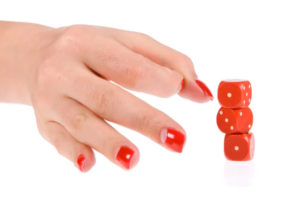 Human hand flip the dice — Stock Photo, Image