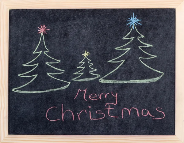 Christmas concept drawing on blackboard — Stock Photo, Image