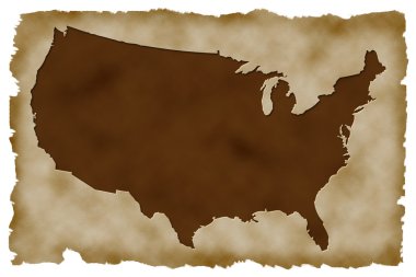 eski kağıt arka plan ile Amerikan harita