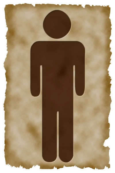 Vecchio sfondo di carta con silhouette dell'uomo — Foto Stock