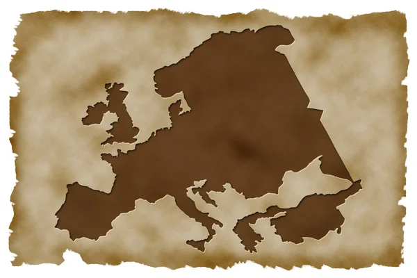 ヨーロッパの地図と古い紙の背景 — ストック写真