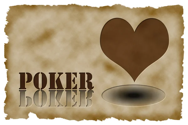 Casino element hjärtat gamla papper — Stockfoto