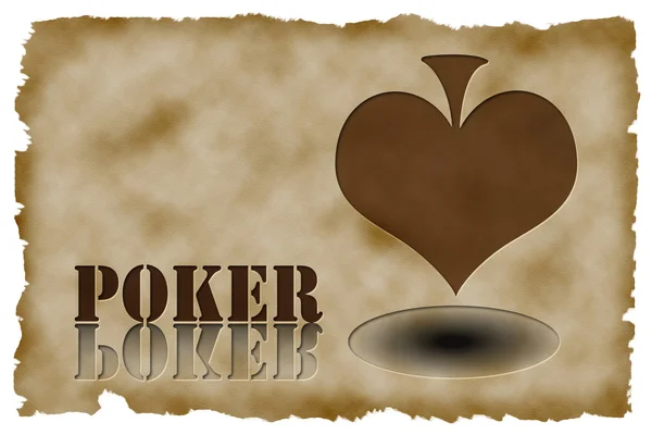 Casino element hjärtat gamla papper — Stockfoto