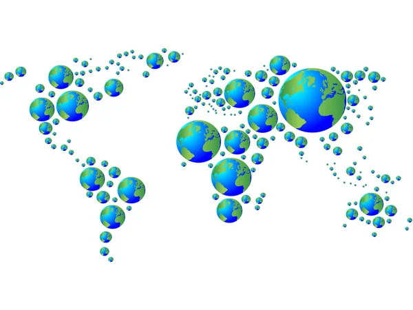 Карта світу зроблена з глобусом Землі — стокове фото