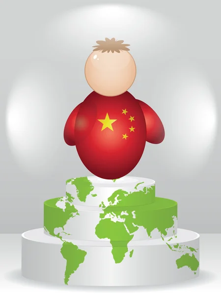 China-Kumpel auf dem Podium — Stockvektor