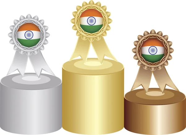 印度奖牌标签 — 图库矢量图片