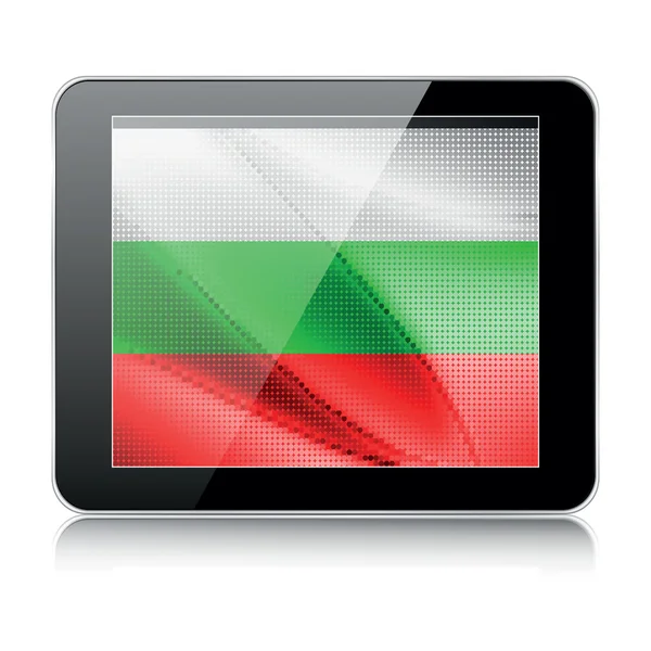 Ícone Tablet com bandeira búlgara —  Vetores de Stock