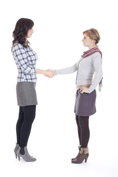 Womens handshake the hand — Stock Photo, Image