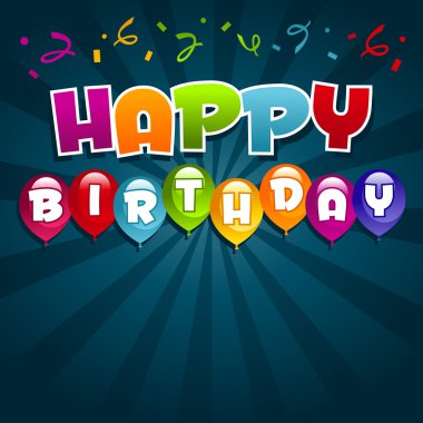 Happy Birthday Greeting Card. clipart