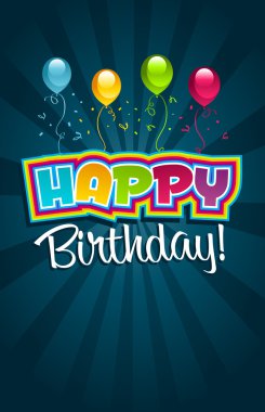 Happy Birthday Greeting Card. clipart