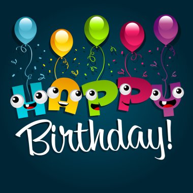 Happy Birthday Greeting Card. clipart